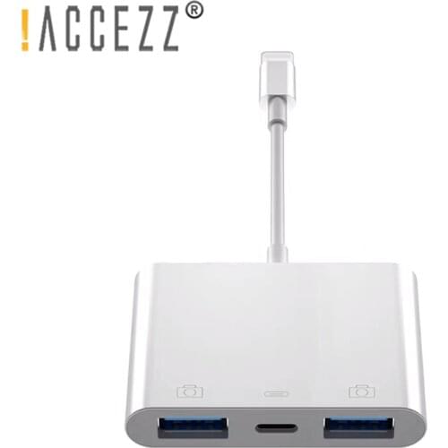 !ACCEZZ USB to Lighting IOS 13 OTG Adapter For iPhone 11 XS Pro 7 8 For iPad Charger Cable For Mouse Keyboard MIDI Camera Reader