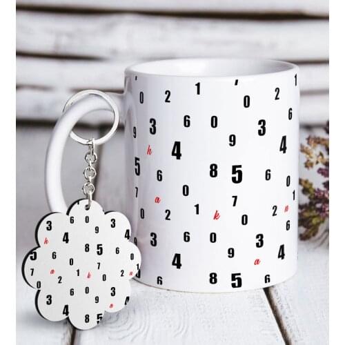 Personalized Is White Mug and Keychain Gift Seti-36