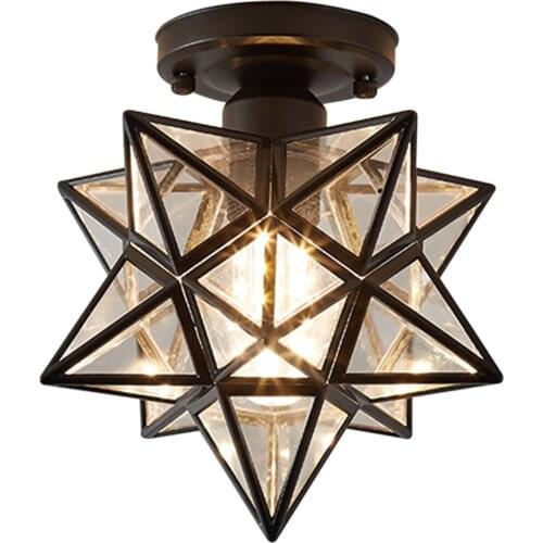 Ceiling Lamp Five-pointed Star Ceiling Light Hallway Aisle Balcony Small Lamps Iron Art Lamp Chandeliers Home Accessories