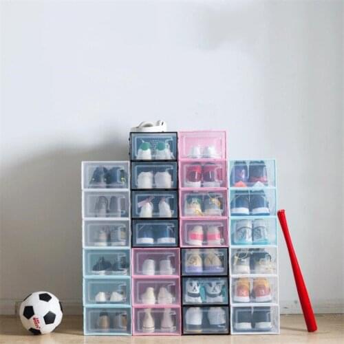 Transparent Shoe Box Storage Shoe Boxes Thickened Dustproof Shoes Organizer Box Can Be Superimposed Combination Shoe Cabinet
