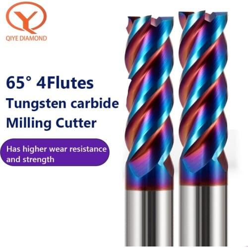 QIYE Discount Price Cutting HRC65 4 Flute End Mills 1~20MM Shank Metal Key Seat Face Router Bit Carbide Milling Cutter Tungsten