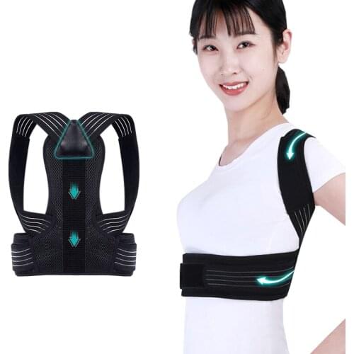 Adjustable Back Shoulder Scoliosis Posture Corrector Belt Steel Plate Spine Support Home Office Sport Upper Back Brace Belt