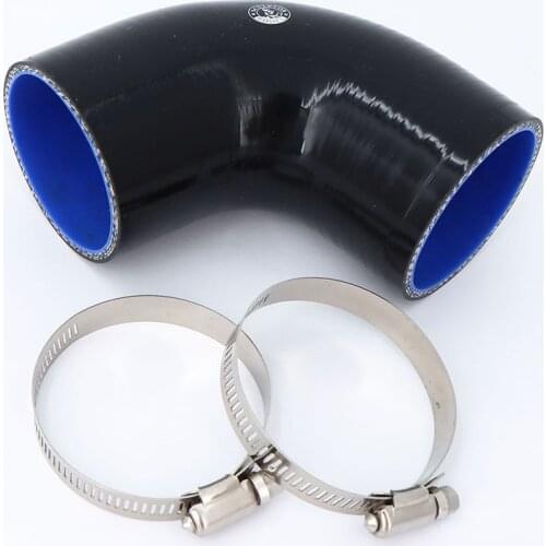 90 degrees 51 57 63 70 76MM Silicone Hose Elbow Rubber Joiner Bend Tube for Intercooler Cold Air Intake Hose + clamp