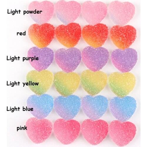 Resin Imitation heart candy accessories DIY mobile phone shell material children hair accessories Refrigerator patch jewelry