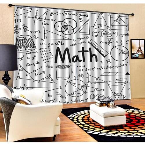 Modern Home Decoration Living Room Curtains 3d Mathematical symbol geometry Blackout curtain