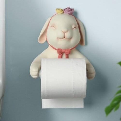 Toilet Paper Rabbit Sheep Roll Holder Cartoon Deer Tissue Shelf Bathroom Wall Mount Hanging Racks for Towels Bathroom Kitchen