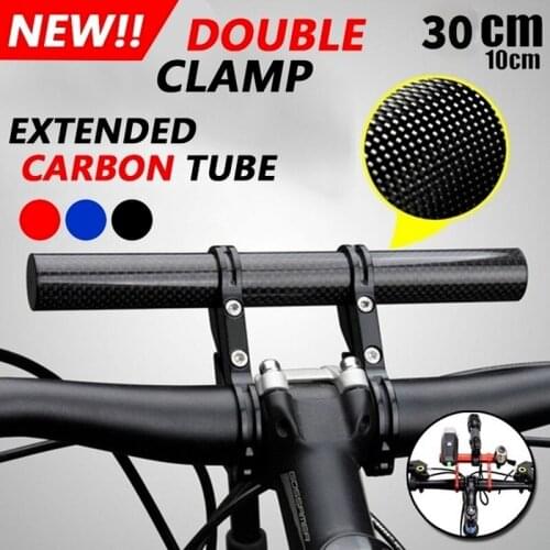20/30cm Carbon Tube Bicycle Handlebar Extender for Bicycle Speedometer Headlight Light Lamp Holder