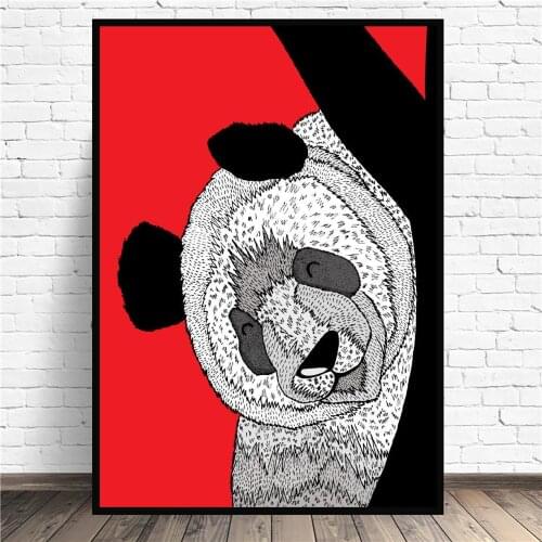 The Happy Panda Canvas Painting Wall Animal Art Pictures Prints Home Decor Wall Poster Decoration For Living Room