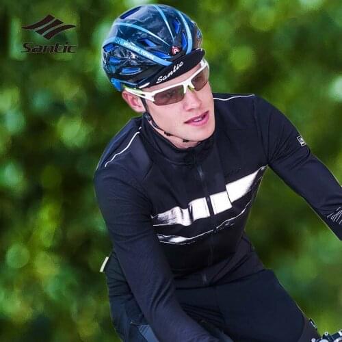 SANTIC Autumn Winter Cycling Jacket Windproof Reflective Road Mountain Bike Jacket Men Warm Bicycle Jacket Coat Cycling Clothing