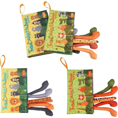 Animal Soft Cloth Books Fabric Rattle Sound Memory Book Interactive Crib Toy