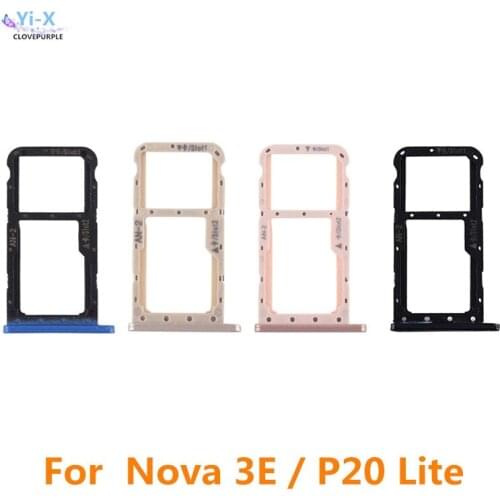10pcs/lot SIM Card Tray Slot Holder Adapter for Huawei Nova 3E Nova3E p20 lite Phone Spare Parts