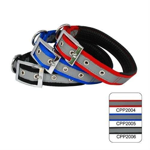 100Pcs/Lot (3 colors) Lively Pet Dog Reflective Double Layers & Padded Collar 2.0cm CPP2004