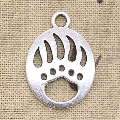 12pcs Charms Bear Paw 30x22mm Antique Bronze Silver Color Pendants Making DIY Handmade Tibetan Bronze Silver Color Jewelry