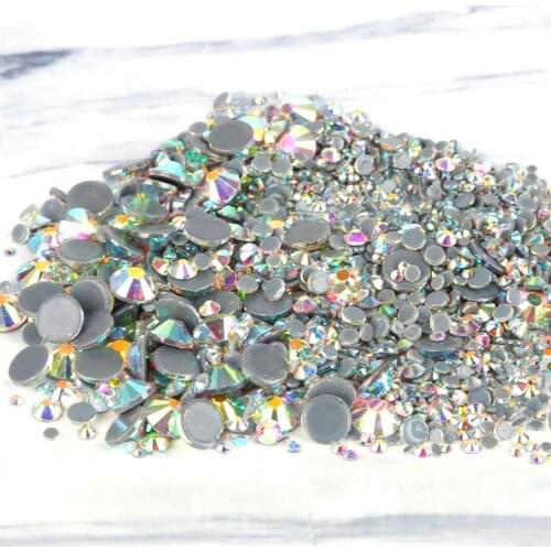 1440pcs Glitter Rhinestones Crystal AB SS3-SS30 Non Hot Fix FlatBack Strass Sewing & Fabric Garment Rhinestone Nail Art Stone