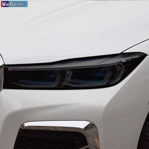 2 Pcs Car Headlight Protective Film Transparent Black TPU Sticker For BMW 7 Series F01 F02 F03 F04 G11 G12 2009-2020 Accessories