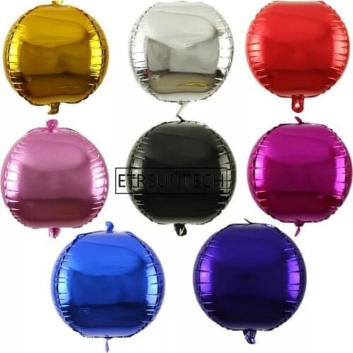 200pcs/lot 18inch Gold Silver 4D Round Foil Balloons Wedding Birthday Party Decoration Helium Inflatable Globos Balloons