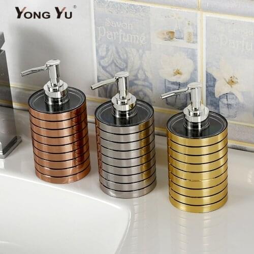 340ML Plastic Liquid Soap Dispenser Bottle Rose Gold Hand Soap Dispenser Lotion Bottle Bathroom Accessories