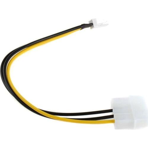 4 Pin Female to 3 Pin Female Fan Power Sleeved Computer Case D-Splitter Switch Interface