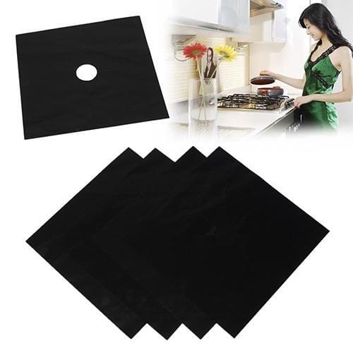 4Pcs/Set Gas Stove Cooker Boiler Hob Oil Protector Furnace Surface Protection Protecting Pad Mat Liner Clean Mat Pad