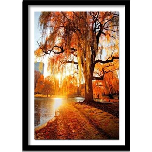 5D DIY Diamond diamond embroidery Autumn scenery embroidered Cross Stitch Home decoration Gift