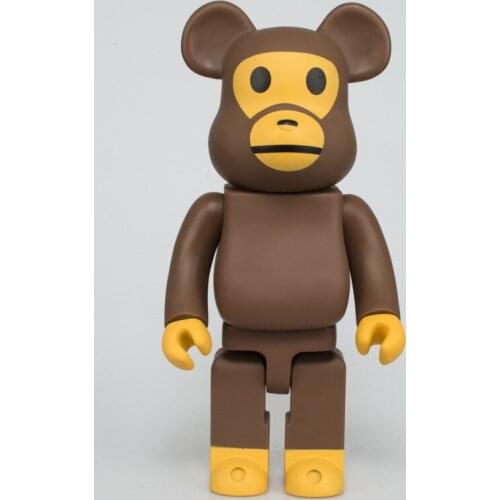 Bear@bricklys 28cm 400% Bearbricklys Pvc Action Figures Ape-headed Oranguta Dolls Decoration Models Friends Toys Christmas Gifts