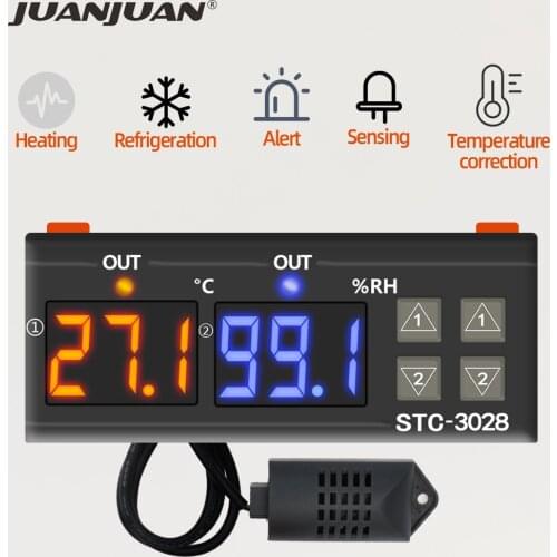 STC-3028 Digital Temperature Humidity Controller Thermostat Thermoregulator Hygrometer Adjustable Cooler Heater 40%off