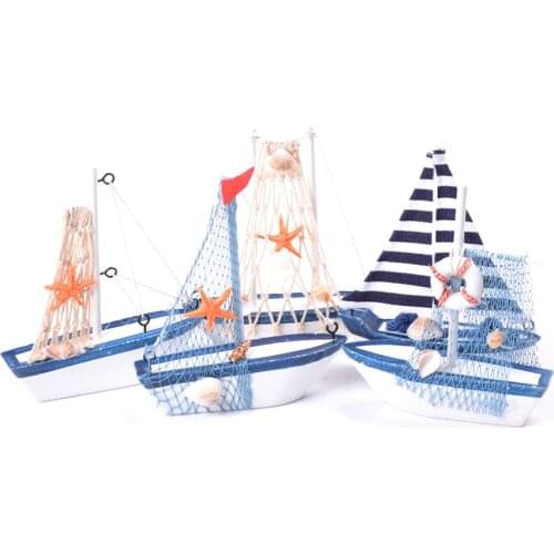 Wood Maritime Boat Nautical Sailing Ship Sailboat Model Miniatur Marine Home Desk Decoration Decor Crafts random