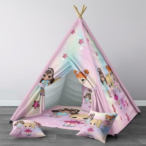 Play Tent for Kids Wigwam Portable Indoor Playground Tents Children Bedrooms Colorful Girls Stars Model 285