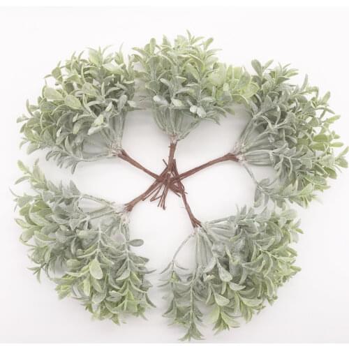 6pcs Artificial Grass Plant Artificial Flowers for Wedding Christmas Decor DIY scrapbooking Wreath Fake flowers