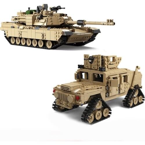 KAZI New Theme Tank Building Blocks 1463pcs Building Blocks M1A2 ABRAMS MBT KY10000 1 Change 2 Toy Tank Models Toys For Children