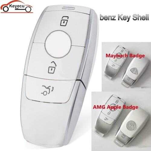 KEYECU For AMG Apple Maybach Badge Car Remote Control Key Shell Back Cover For Mercedes-Benz AMG A C E S Class CLA GLA GLC GLE