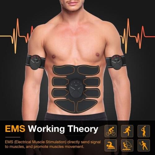 2pcs Fashion Slim Arm Fitness Instrument EMS Fitness Belt Abdomen Stickers Muscle Exerciser Massage Pad Muscles Training Product