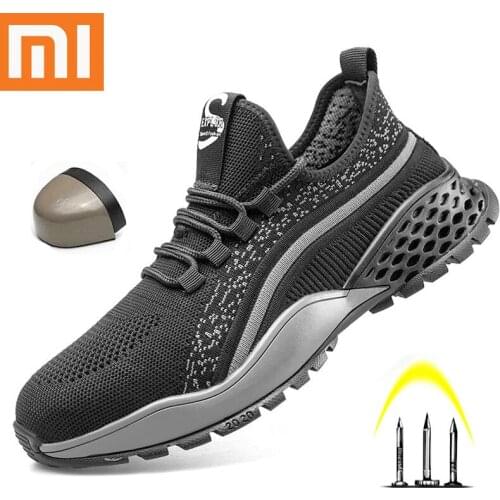 Xiaomi Male Indestructible Shoes Work Sneakers Safety Shoes Men Puncture-Proof Work Boots Men Steel Toe Shoes Male Safety Boots