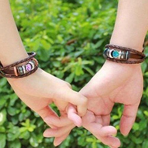 2020 Hot Selling Women Lover Couple Multilayer Rhinestone Plastic Button Bracelet Bangle Jewerly