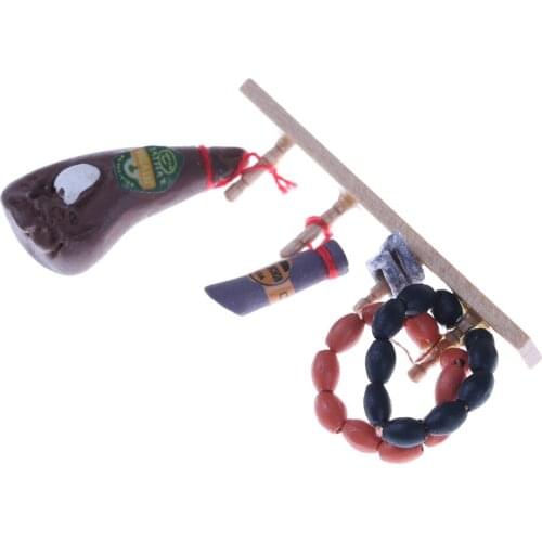 Dollhouse Miniature 1:12 Toy Kitchen Food Meat Hanger Length 6.2cm Doll House Decoration Accessories Newest