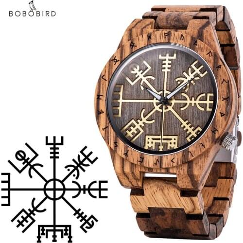BOBO BIRD Wood Watches Men Runic Circle uhren herren Wooden Mens Watches Top Brand Timepieces Male In Gift Box reloj hombre