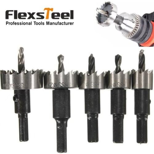 5pcs 9341HSS Holesaw Drill Bit Set for Metalworking Woodworking 16/18.5/20/25/30mm Twist Drill Bits Hole Saw Cutter Power Tools