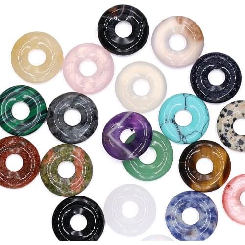 Natural Agates Stone Beads Round Big Hole Tiger Eye Opal Malachite Loose Beads Charm for Making DIY Necklace Earring 18x18mm