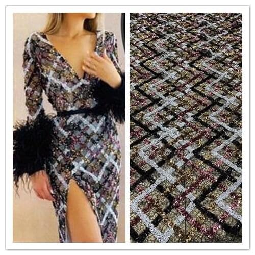 Newest french net lace SYJ-30885 with sequins high quality for fashion show