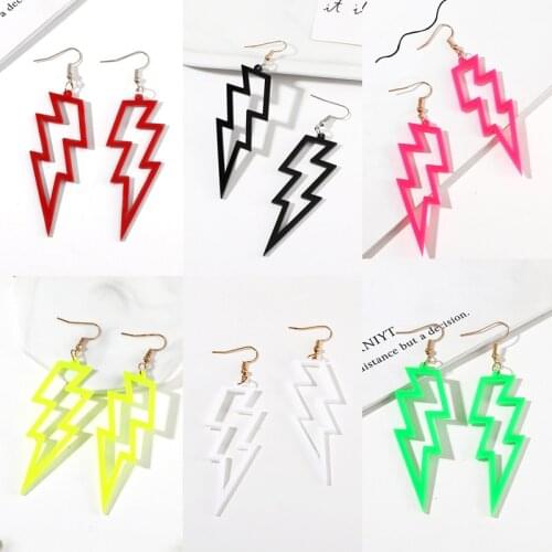 Fashion Hollow Lightning Drop Earrings For Women Simple Flash Dangle Earrings Gift
