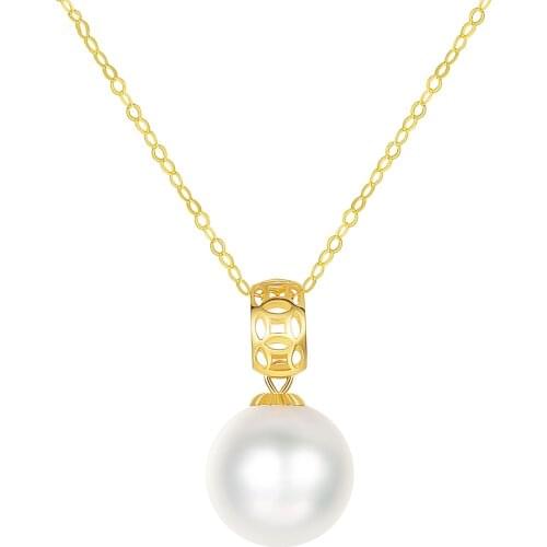 MetJakt 18K Gold Tahiti Akoya Pearl Pendant Fashion Elegant Atmosphere Womens Necklace