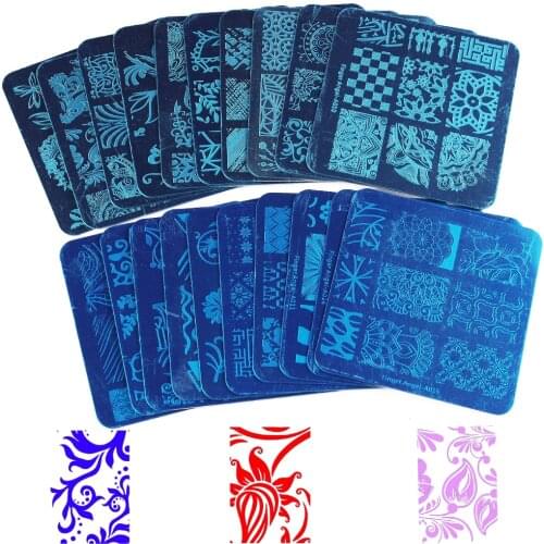 Finger Angel 20 Pcs Mix Design Nail Stamping Template Nail Art Image Stamp Stamping Plates Manicure Tool#HQ030
