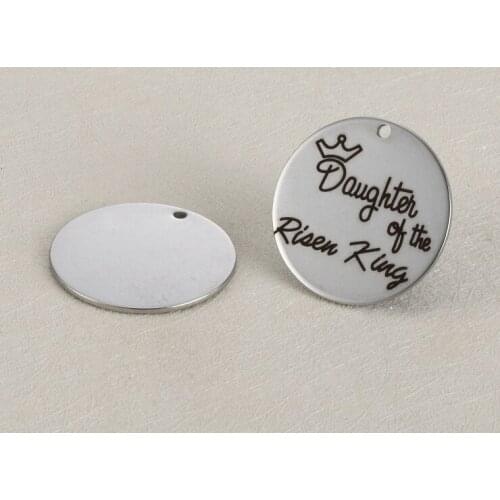 20pcs/lot 25mm New Arrival Stainless Steel Charms "Crown Daugther of the King"For Diy Jewellery Making