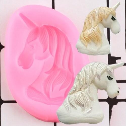 3D Unicorn Silicone Mold Baby Birthday Cake Decorating Tools Cupcake Topper Fondant Molds Polymer Clay Candy Chocolate Moulds
