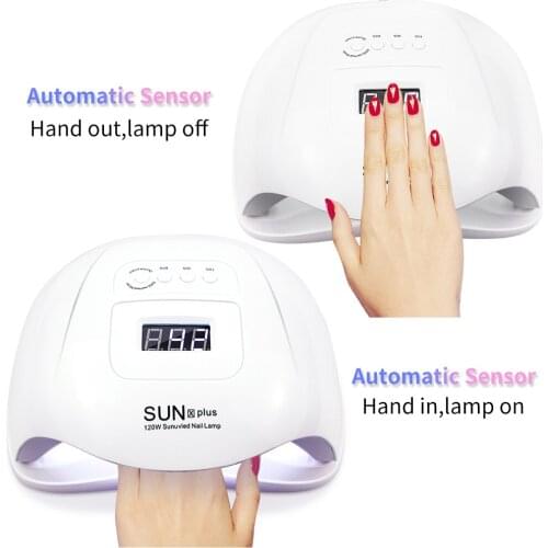 Nail Dryer 120W UV LED Lamp For Manicuring All Gels Builder Polish Manicure Nail Art Tools Finger Skin Care UK EU US Plug Lamps