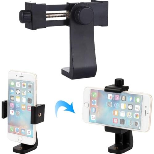 Universal Phone Tripod Mount Adapter Cell Phone Clipper Holder Vertical 360 Tripod Stand for iPhone X 7 8 Plus Samsung S8 S7