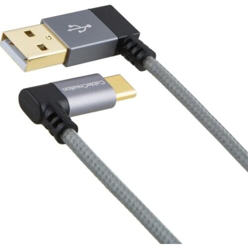 USB C to USB A Cable Right Angle, 90 Degree USB Type C Braided Cable, Compatible Macbook(Pro), etc