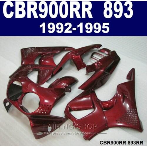 Aftermarket body parts fairing kit for Honda CBR900RR 92 93 94 95 wine red fairings set CBR893 1992-1995 OT07