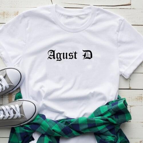 Agust D Short Sleeve T Shirt Women Korean Clothes Letter Print Cotton T-shirt Summer Tee Ulzzang Harajuku Girl Tops Dropshipping