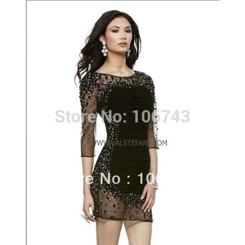 2018 new design vestidos colorful special occasion beaded crystal elegant Short black white Party mother of the bride Dresses